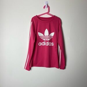 Adidas Kids Pink Long Sleeve Top with White Logo